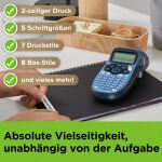 DYMO LetraTag LT-100H Beschriftungsgerät Handgerät | Tragbares Etikettiergerät mit ABC Tastatur | blau | Ideal fürs Büro oder zu Hause | Schwarz