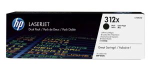 HP 312X 2er-Pack Schwarz Original LaserJet Tonerkartuschen mit hoher Reichweite