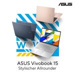 ASUS Vivobook 15 X1504VA-BQ4272 Intel Core 7 150U Laptop 39,6 cm (15.6") Full HD 8 GB DDR5-SDRAM 512 GB SSD Wi-Fi 6 (802.11ax) Silber QWERTZ Deutsch