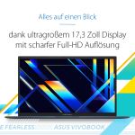 ASUS Vivobook 17 X1704VA-AU1053 Intel Core 7 150U Laptop 43,9 cm (17.3") Full HD 8 GB DDR5-SDRAM 512 GB SSD Wi-Fi 6 (802.11ax) Silber QWERTZ Deutsch