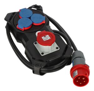 Brennenstuhl 1151610020 Verlängerungskabel 2 m 4 AC-Ausgänge Draußen Schwarz, Blau, Rot
