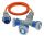 Brennenstuhl 1167670205 Verlängerungskabel 2 m 3 AC-Ausgänge Draußen Orange, Blau, Grau
