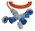 Brennenstuhl 1167670205 Verlängerungskabel 5 m 3 AC-Ausgänge Draußen Orange, Blau, Grau