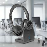Lindy L118 Kopfhörer Kabellos Kopfband Büro/Callcenter USB Typ-C Bluetooth Ladestation Schwarz