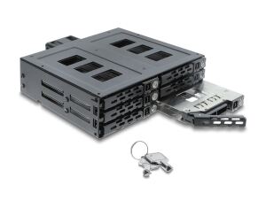DeLOCK 5.25″ Wechselrahmen für 6 x 2.5″ SATA oder SAS HDD / SSD mit Schloss