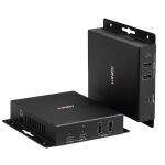 LINDY Cat.6A USB-C Type C HDBaseT 3.0 Extender 100m schwarz
