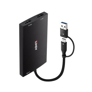 Lindy 43430 Videokabel-Adapter 0,11 m USB Typ-C 2 x HDMI Schwarz