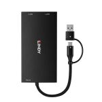 Lindy 43430 Videokabel-Adapter 0,11 m USB Typ-C 2 x HDMI Schwarz