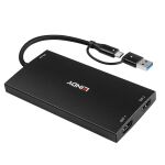 Lindy 43430 Videokabel-Adapter 0,11 m USB Typ-C 2 x HDMI Schwarz