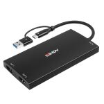 Lindy 43430 Videokabel-Adapter 0,11 m USB Typ-C 2 x HDMI Schwarz