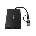 Lindy 43430 Videokabel-Adapter 0,11 m USB Typ-C 2 x HDMI Schwarz