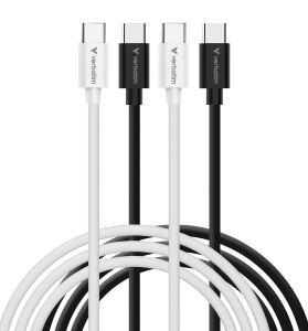 Verbatim 32391 USB Kabel USB 2.0 1 m USB C 0,48 Gbit/s 60 W Schwarz, Weiß