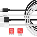 Verbatim 32393 USB Kabel USB 2.0 1 m USB A USB C 0,48 Gbit/s 18 W Schwarz, Weiß