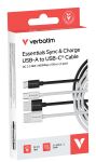 Verbatim 32393 USB Kabel USB 2.0 1 m USB A USB C 0,48 Gbit/s 18 W Schwarz, Weiß