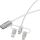 Verbatim 32394 USB Kabel USB 2.0 1 m USB A 2 x USB C/Micro USB-B/Lightning 0,48 Gbit/s 18 W Weiß