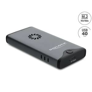 DELOCK USB-C 40 Gbps Gehäuse 1x M.2 NVMe PCIe SSD mit Lüfter