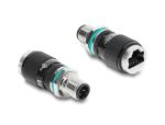 DeLOCK M12 Adapter D-kodiert 4 Pin Stecker zu RJ45 Buchse...