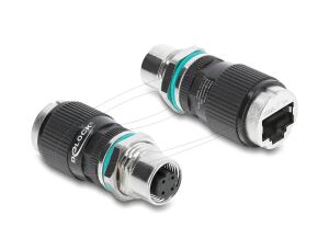 DeLOCK 90663 Kabeladapter D-coded 4 pin RJ-45 Schwarz