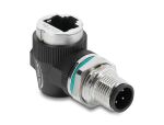 DELOCK M12 Adapter D-kodiert 4 Pin St zu RJ45 Bu gewinkelt