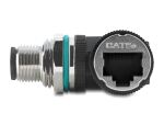 DELOCK M12 Adapter D-kodiert 4 Pin St zu RJ45 Bu gewinkelt