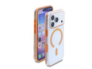 DELOCK Schutzhülle iPhone 17 Pro transparent-orange MagSafe