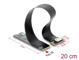 DELOCK M.2 Key M > 1x OCuLink SFF-8612 Konverter m. 20cm Kab