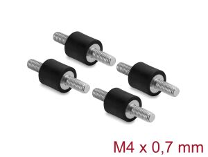 DELOCK Vibrationsdämpfer M4x0,7mm D10xH10mm 2x Außengew. 4St