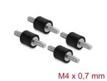 DELOCK Vibrationsdämpfer M4x0,7mm D10xH10mm 2x Außengew. 4St