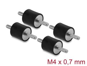 DELOCK Vibrationsdämpfer M4x0,7mm D15xH15mm 2x Außengew. 4St
