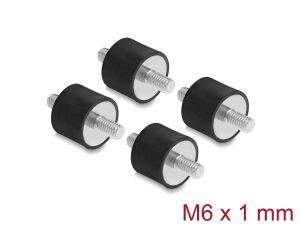 DELOCK Vibrationsdämpfer M6x1mm D20xH15mm 2x Außengew. 4 St.