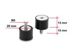 DELOCK Vibrationsdämpfer M5x0,8mm D20xH15mm Innen/Außengew.