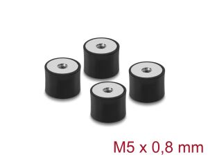 DELOCK Vibrationsdämpfer M5x0,8mm D20xH15mm 2x Innengew. 4St