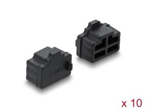 DELOCK Staubschutz f. RJ45 Buchse Silikon 10 St. schwarz