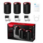 Cudy M3000 3-Pack Dual-Band (2,4 GHz/5 GHz) Wi-Fi 6 (802.11ax) Schwarz, Rot 1 Intern