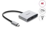 DELOCK USB-C Adapter > HDMI 4K 60Hz m. USB-A/C PD 3.1 140W