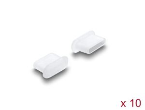 DeLOCK Staubschutz für USB Type-C Buchse 10 Stück Silikon transparent