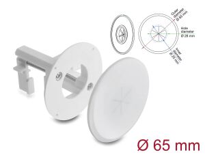 DeLOCK Silikon Kabeldurchführung rund Ø 65 mm zur Wandmontage / Tischmontage weiß