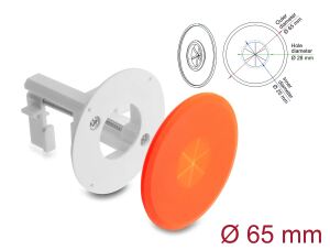 DeLOCK Silikon Kabeldurchführung rund Ø 65 mm zur Wandmontage / Tischmontage weiß / orange