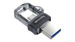 SanDisk Ultra Dual m3.0 USB-Stick 256 GB USB Type-A / Micro-USB 3.2 Gen 1 (3.1 Gen 1) Schwarz, Silber, Transparent