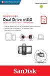 SanDisk Ultra Dual m3.0 USB-Stick 256 GB USB Type-A / Micro-USB 3.2 Gen 1 (3.1 Gen 1) Schwarz, Silber, Transparent