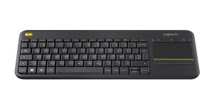 Logitech K400 Plus Wireless Touch Keyboard schwarz, USB, DE