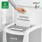 Leitz 80110000 Aktenvernichter Kreuzschreddern 55 dB 22 cm Grau, Weiß