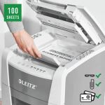 Leitz 80120000 Aktenvernichter Mikrogeschnittene Zerkleinerung 55 dB 22 cm Grau, Weiß