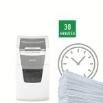 Leitz 80130000 Aktenvernichter Kreuzschreddern 55 dB 22 cm Grau, Weiß