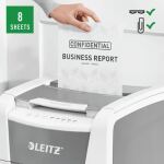Leitz 80130000 Aktenvernichter Kreuzschreddern 55 dB 22 cm Grau, Weiß