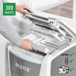 Leitz 80150000 Aktenvernichter Kreuzschreddern 55 dB 22 cm Grau, Weiß