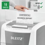 Leitz 80150000 Aktenvernichter Kreuzschreddern 55 dB 22 cm Grau, Weiß