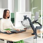 Leitz 65380089 Flachbildschirm-Tischhalterung 81,3 cm (32") Tisch/Bank Dunkles Grau