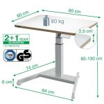 Leitz 65340001 Stehschreibtisch Dunkles Grau
