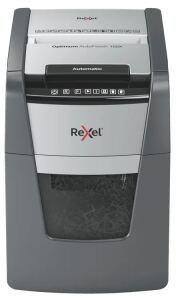 Rexel Optimum AutoFeed+ 100X Aktenvernichter Kreuzschreddern 55 dB 22 cm Schwarz, Grau